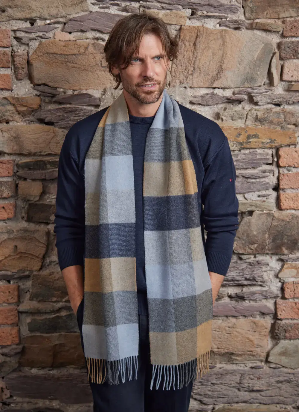Long Lambswool Fringed Scarf